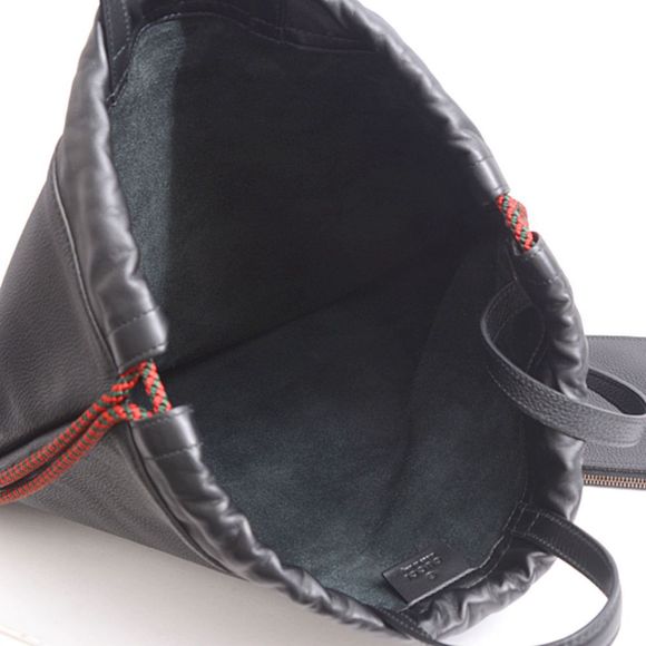 Gucci Drawstring Purse Backpack Leather Black - Picture 3 of 10